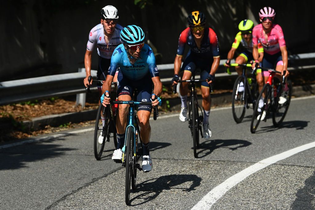 TURIN ITALY MAY 21 Vincenzo Nibali of Italy and Team Astana Qazaqstan competes during the 105th Giro dItalia 2022 Stage 14 a 147km stage from Santena to Torino Giro WorldTour on May 21 2022 in Turin Italy Photo by Tim de WaeleGetty Images