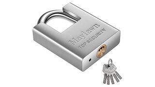 Chrome padlock with keys