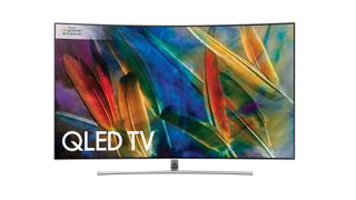 Image of 55 inch Samsung QLED TV with curved screen