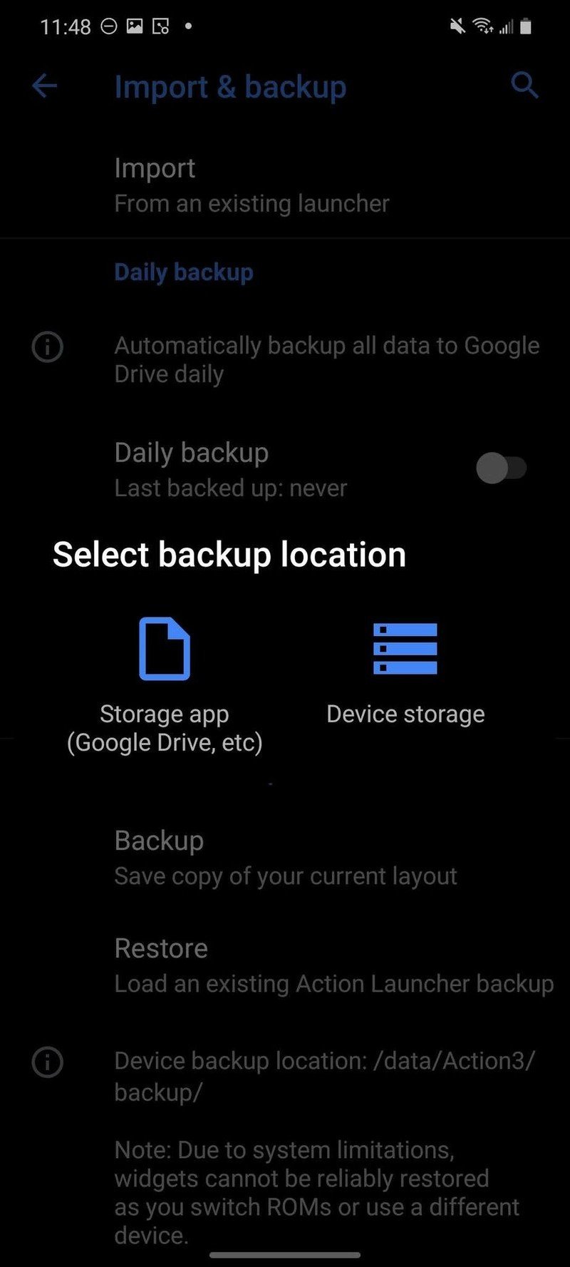 How To Backup Action Launcher
