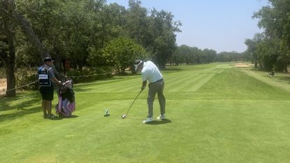 Bubba Watson driving at The International Series Morocco