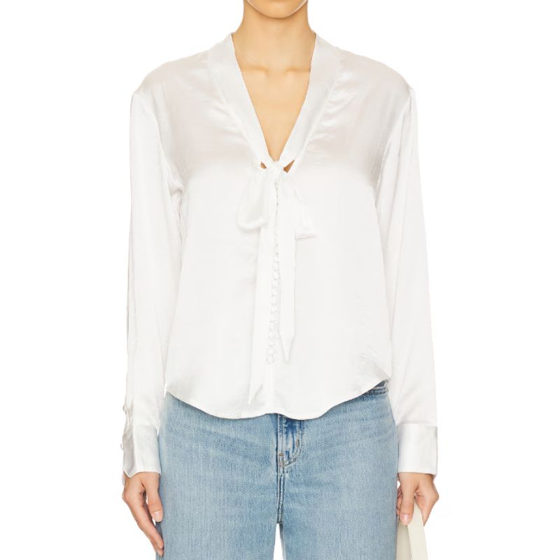 tie neck blouse