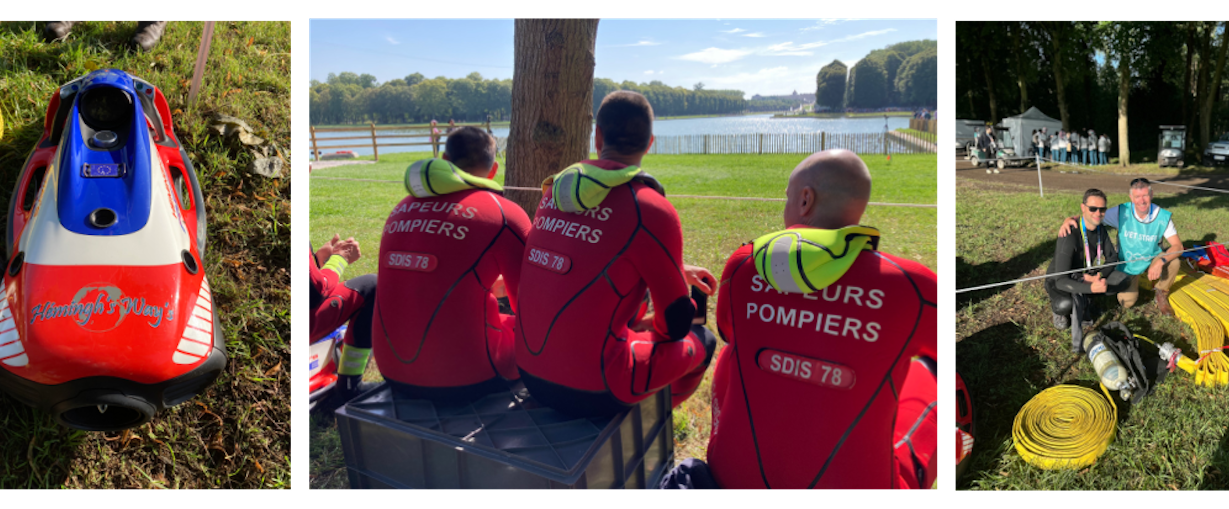 Paris firefighters ready to rescue animals and riders from water