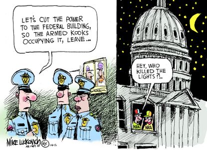 Political cartoon U.S. NRA Fed Occupation