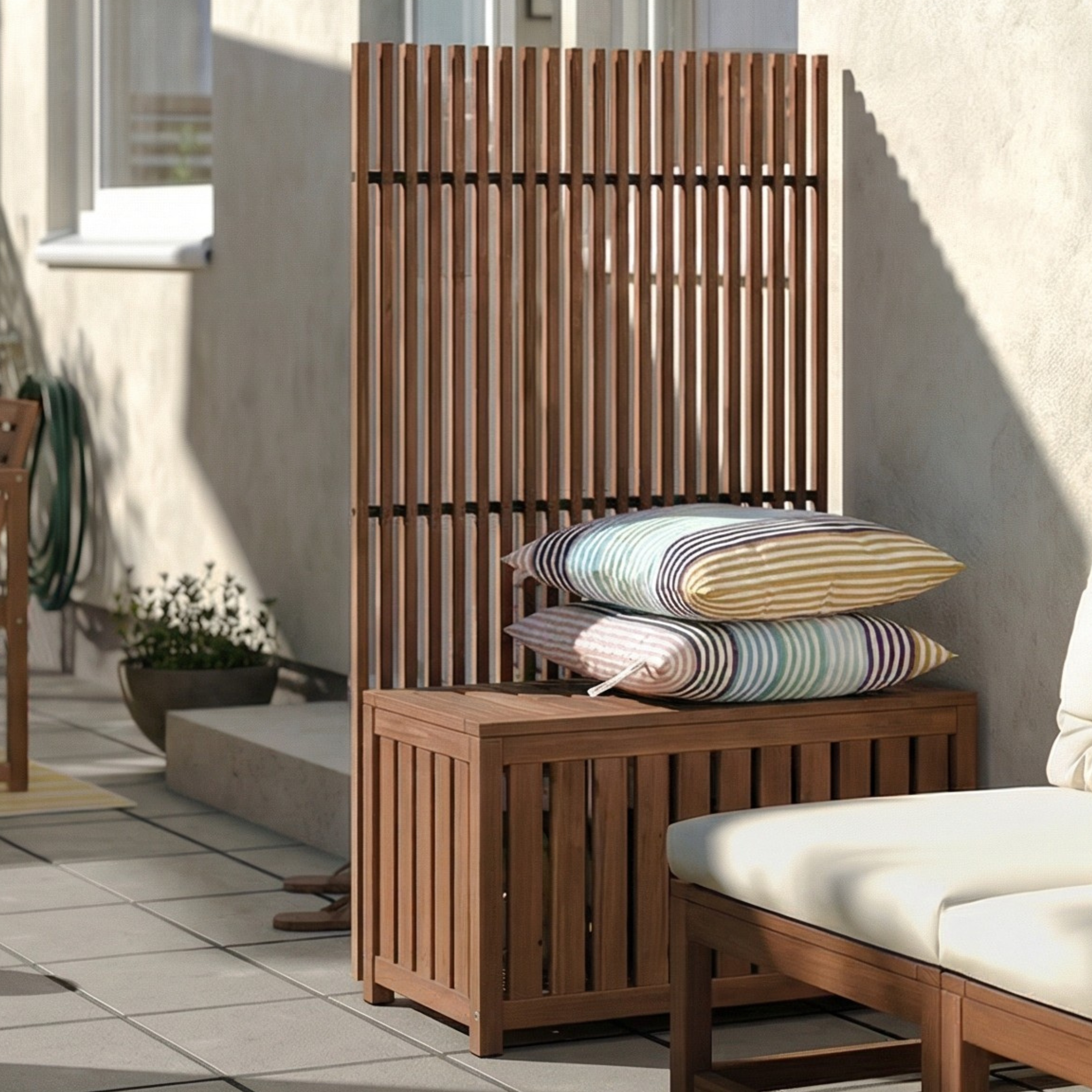 Ikea garden patio naemmaroe privacy screen light brown stained indoor outdoor