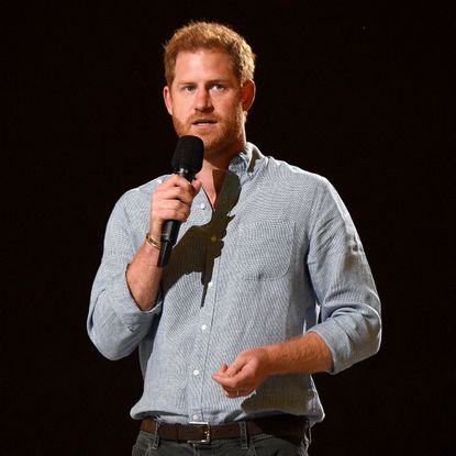 inglewood, california in this image released on may 2, prince harry, the duke of sussex speaks onstage during global citizen vax live the concert to reunite the world at sofi stadium in inglewood, california global citizen vax live the concert to reunite the world will be broadcast on may 8, 2021 photo by kevin mazurgetty images for global citizen vax live