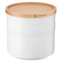 Le Creuset Stoneware Canister with Wood Lid: View at Le Creuset