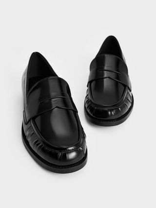 Ruched Penny Loafers