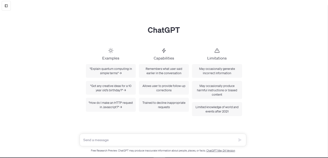 Website screenshot for ChatGPT
