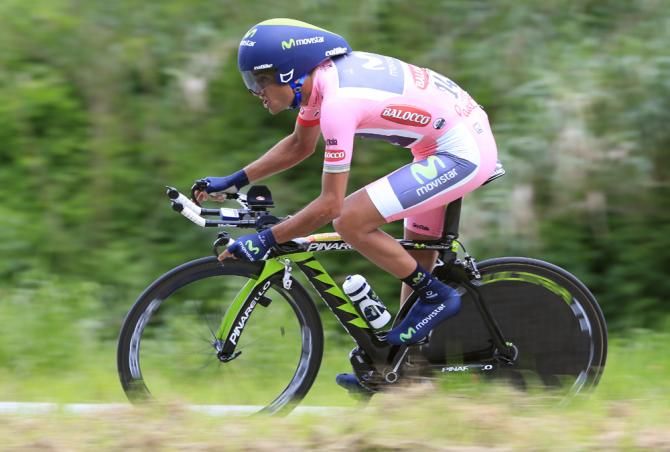 Benat Intxausti (Movistar) couldn't hold into the maglia rosa