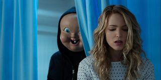 Jessica Rothe being stalked by killer in Happy Death Day