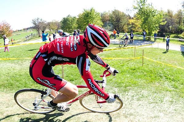 Andrew Watson (Norco Factory Team) riding tight uphill S-Turns.