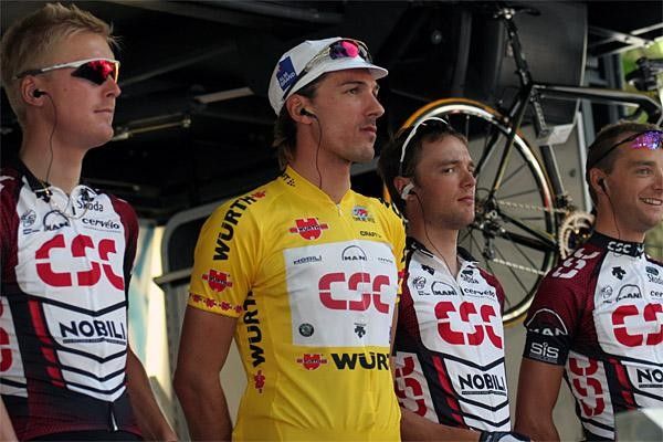 Fabian Cancellara got a great reception in yellow.