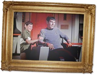 Leonard Nimoy's son Adam visited him on set during the filming of the original "Star Trek."