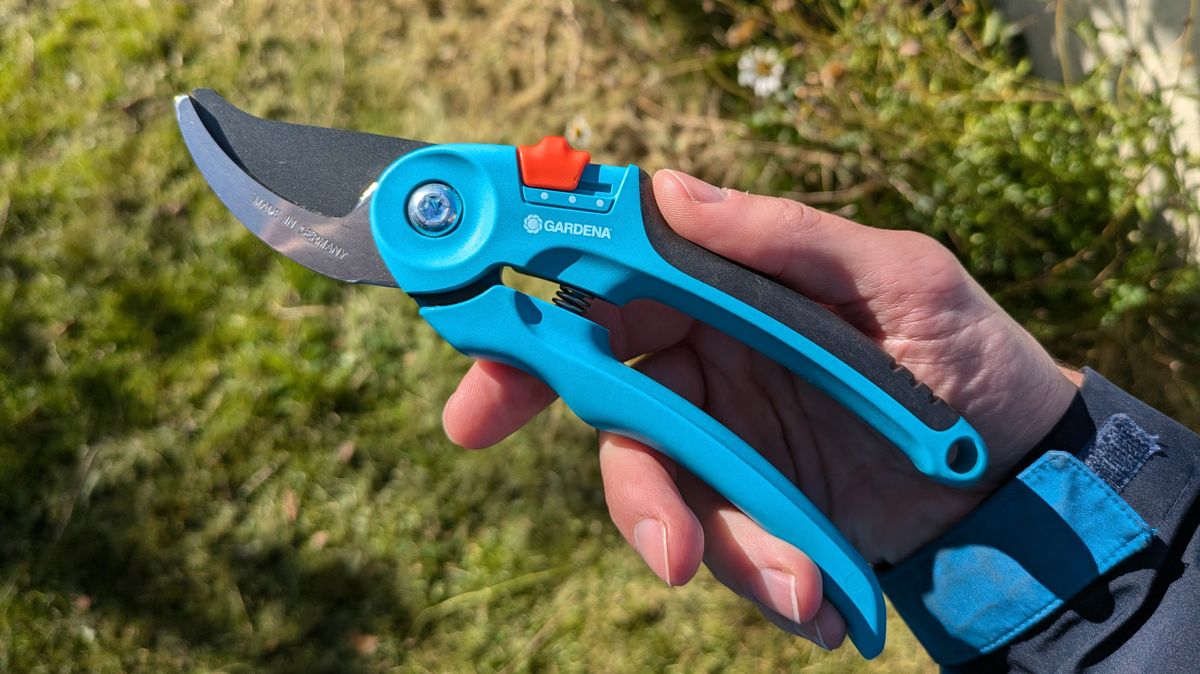 The Gardena pruner being tested in our reviewer&#039;s yard