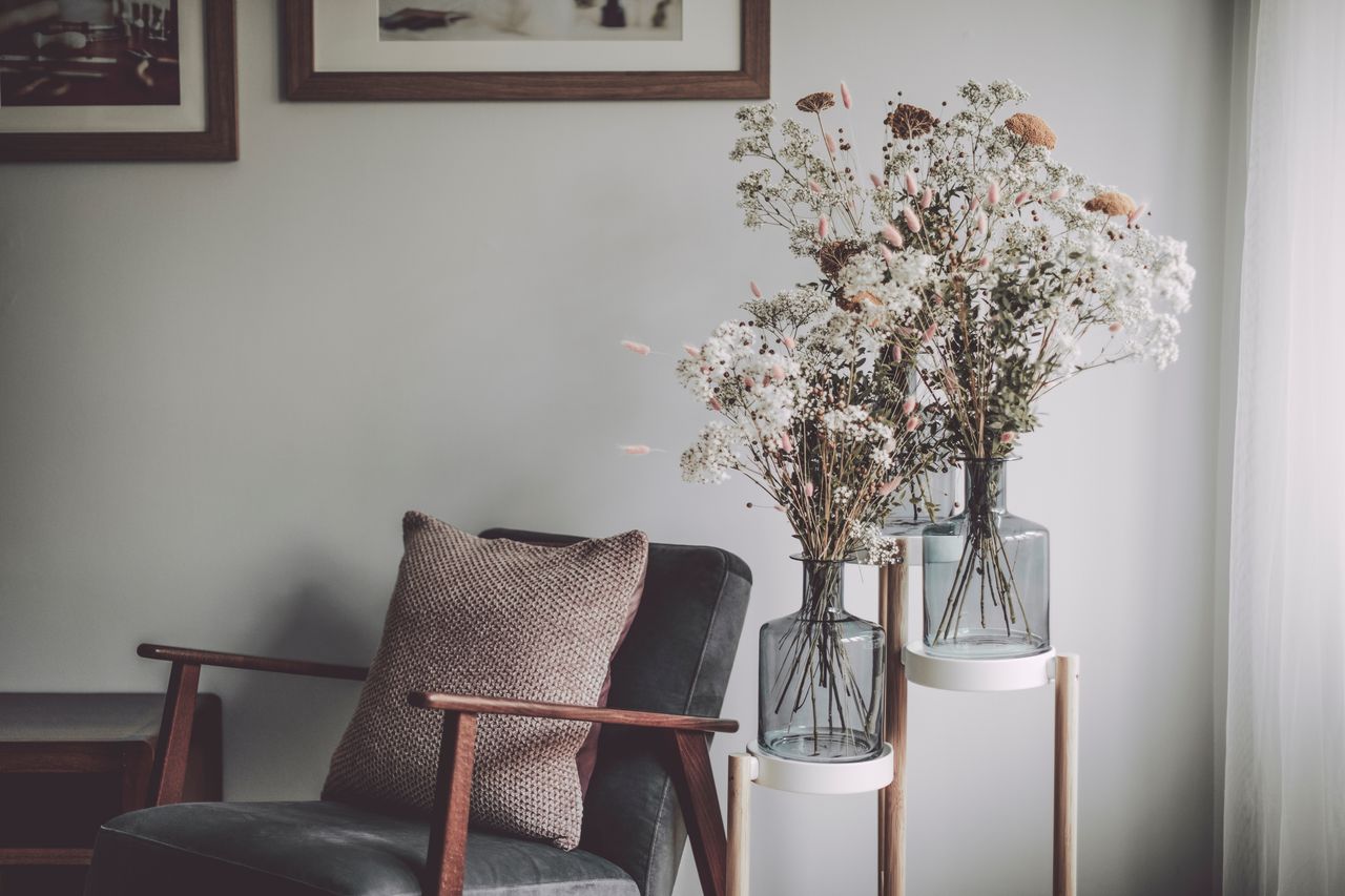 winter flowers in vase