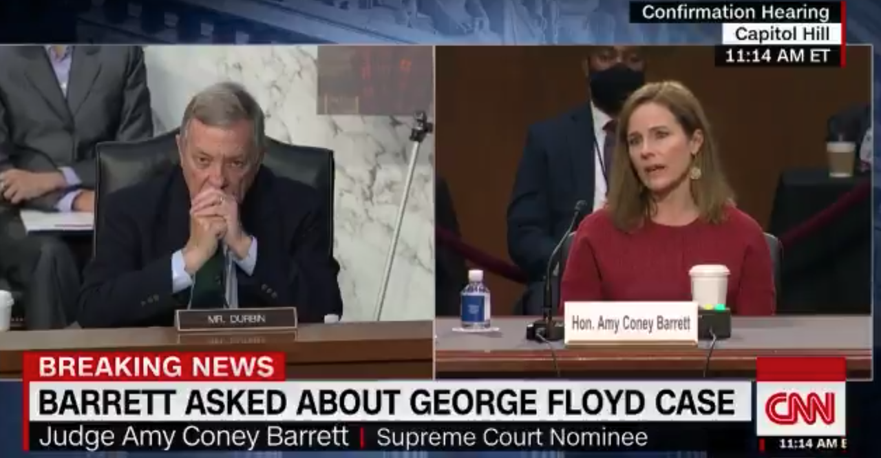 Sen. Dick Durbin and Amy Coney Barrett.