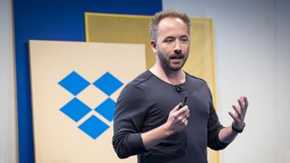 Drew Houston, chief executive officer and co-founder of Dropbox, speaks during an event in San Francisco, California, U.S.