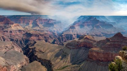 The Dragon Bravo Fire is seen at Grand Canyon National Park