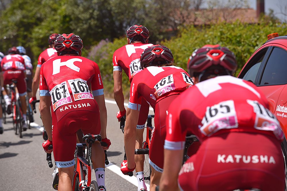 Team Katusha during stage 4 at the Giro d'Italia