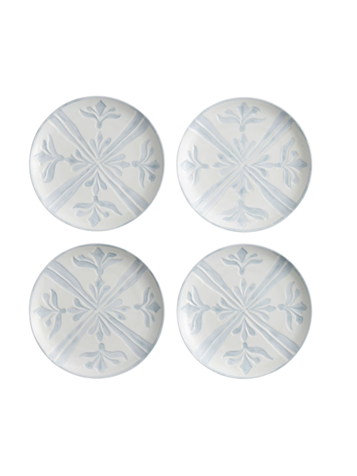 Chambray Tile Outdoor Melamine Salad Plates, Set of 4