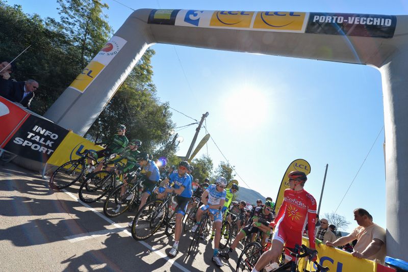 The riders on the start line
