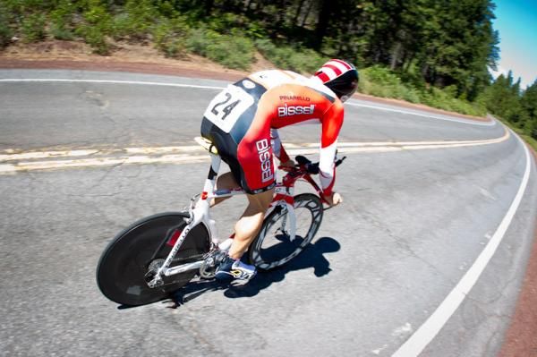 Ben Jacques-Maynes (Bissell) spins up the slight climb on the course.