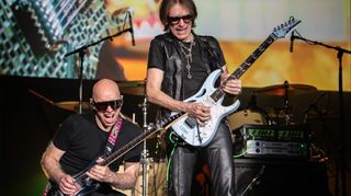 Joe Satriani and Steve Vai perform in concert