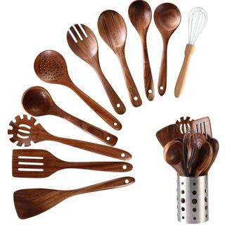 dark wooden kitchen utensils from walmart