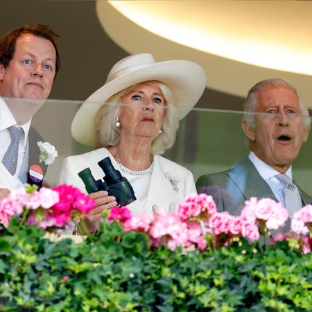Tom Parker Bowles, his mom Queen Camilla, and King Charles look shocked while attending Ascot
