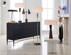 cb2 furniture sideboard lamps