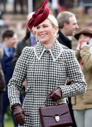 Zara Tindall attends day 2 'Ladies Day' of the Cheltenham Festival 2020 at Cheltenham Racecourse on March 11, 2020