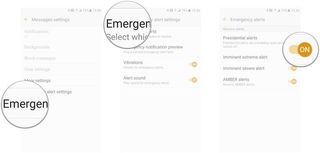 Tap Emergency alert settings, tap Emergency alerts, tap the toggle next to each to turn them on or off