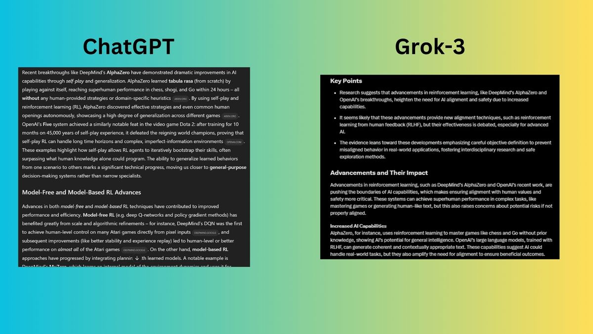 I just tested ChatGPT deep research vs Grok-3 with 5 prompts — here's