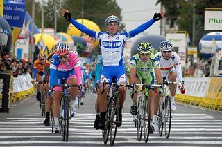 Australian Allan Davis (Quick Step) wins the seconds stage of the Tour de Pologne.