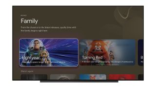 Google TV's new Family page