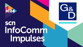 The G&D logo on the SCN InfoComm 2024 Impulses design.