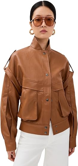 Lioness, Lioness Women's Madame Bomber Jacket, Camel, Tan, L
