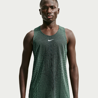 Nike Stride Aero-Fit Men's Running Tank Top - Black/light Green Spark - Size S