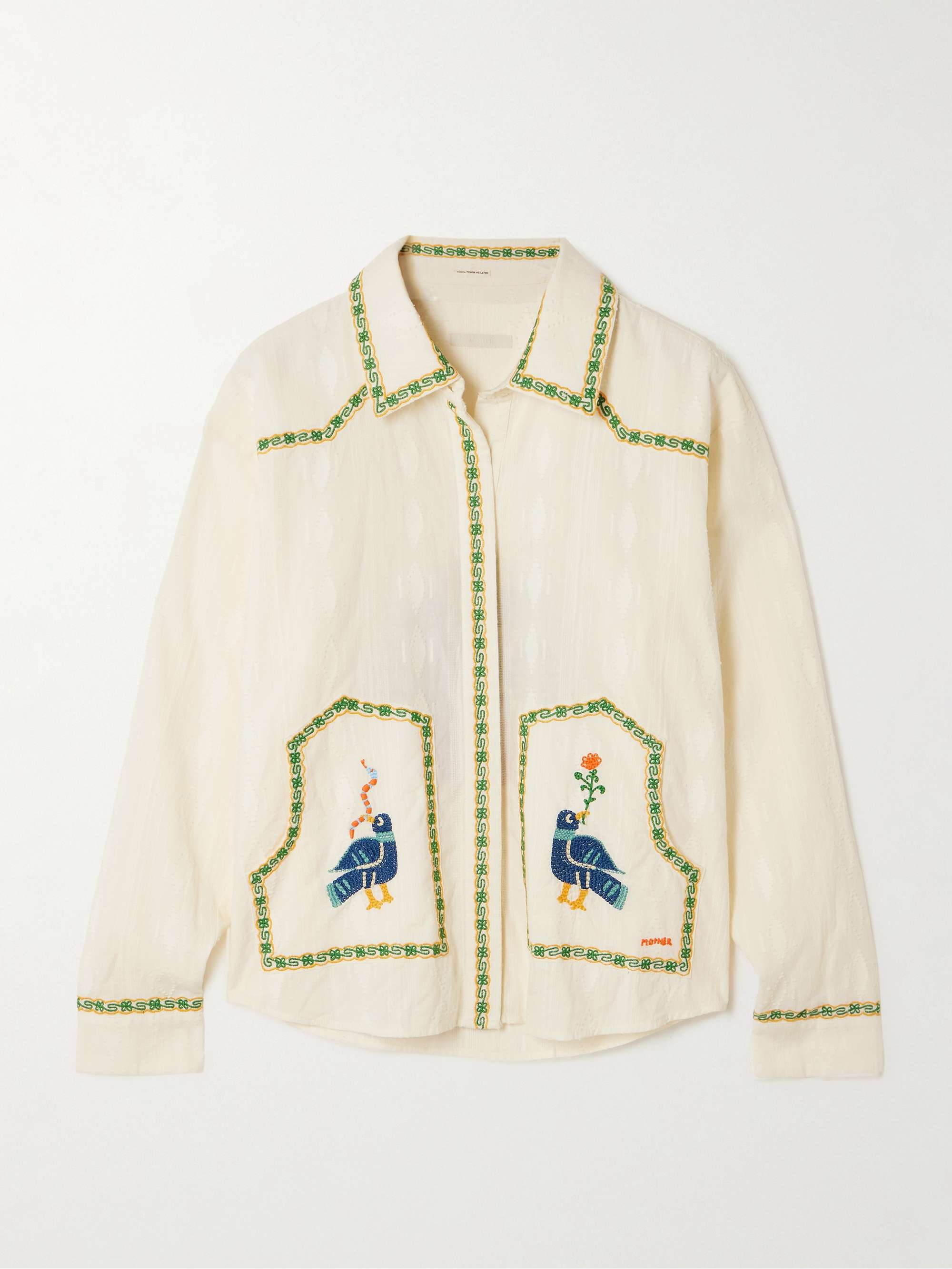 The Peasant Poet Embroidered Cotton-Voile Shirt