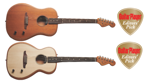 Fender Highway series Dreadnought (top) and Parlor electric guitars