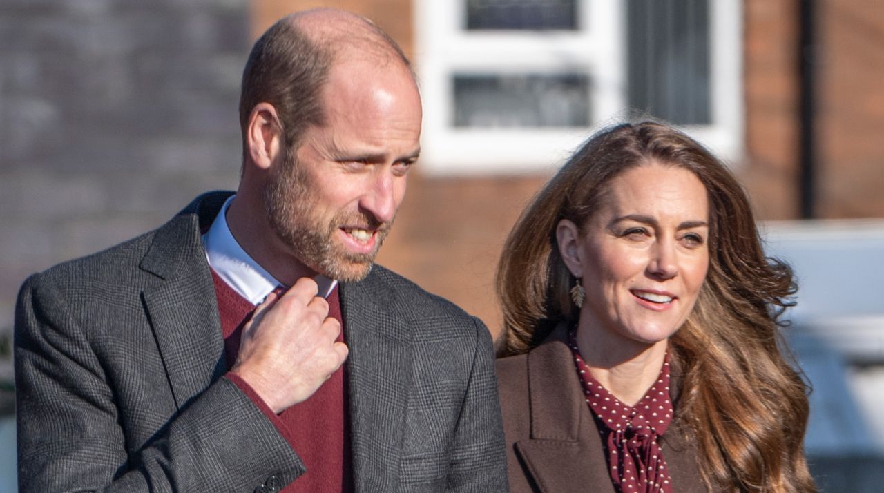 Prince William, Prince of Wales and Catherine, Princess of Wales arrive for a visit to Southport Community Centre on October 10, 2024 in Southport, England. 