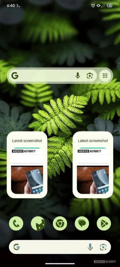 Pixel Screenshots widget on the homescreen