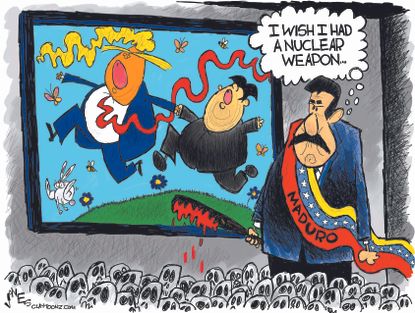 Political&nbsp;Cartoon&nbsp;U.S. Nicolas Maduro Venezuela Trump Kim Jong Un Nuclear Summit&nbsp;
