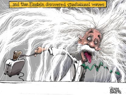 Editorial Cartoon U.S. Einstein Gravity