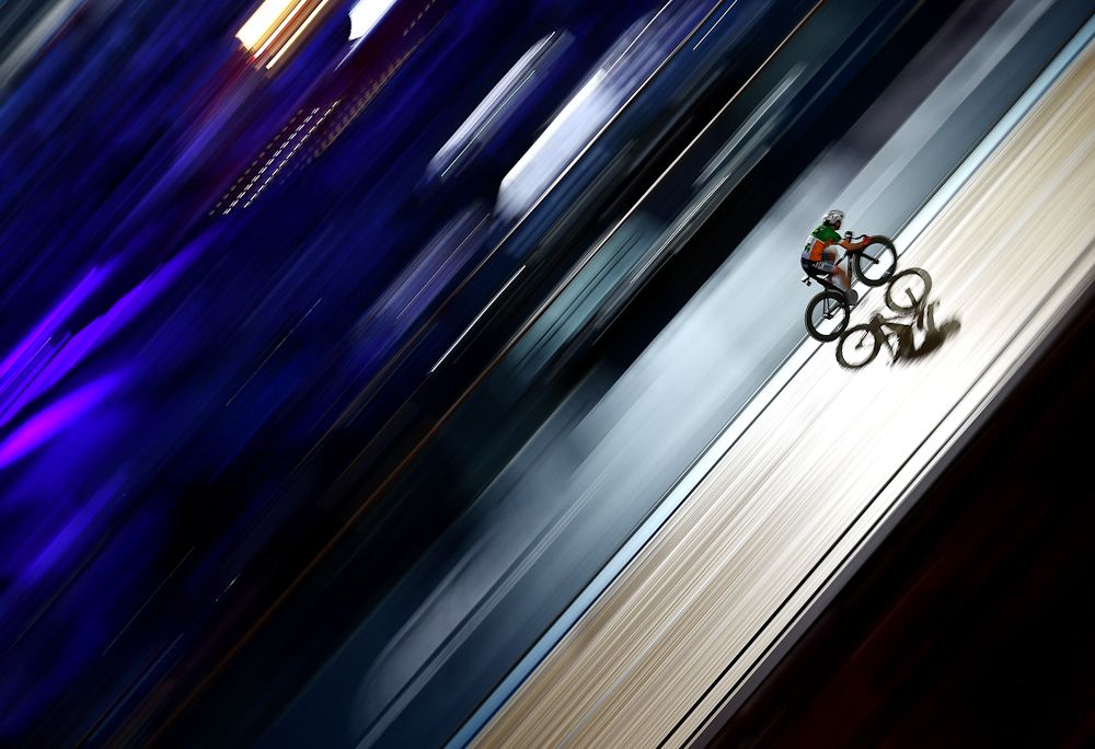 Lydia Boylan of Ireland competes in the Womens 10km Scratch Race on day four of the London Six Day
