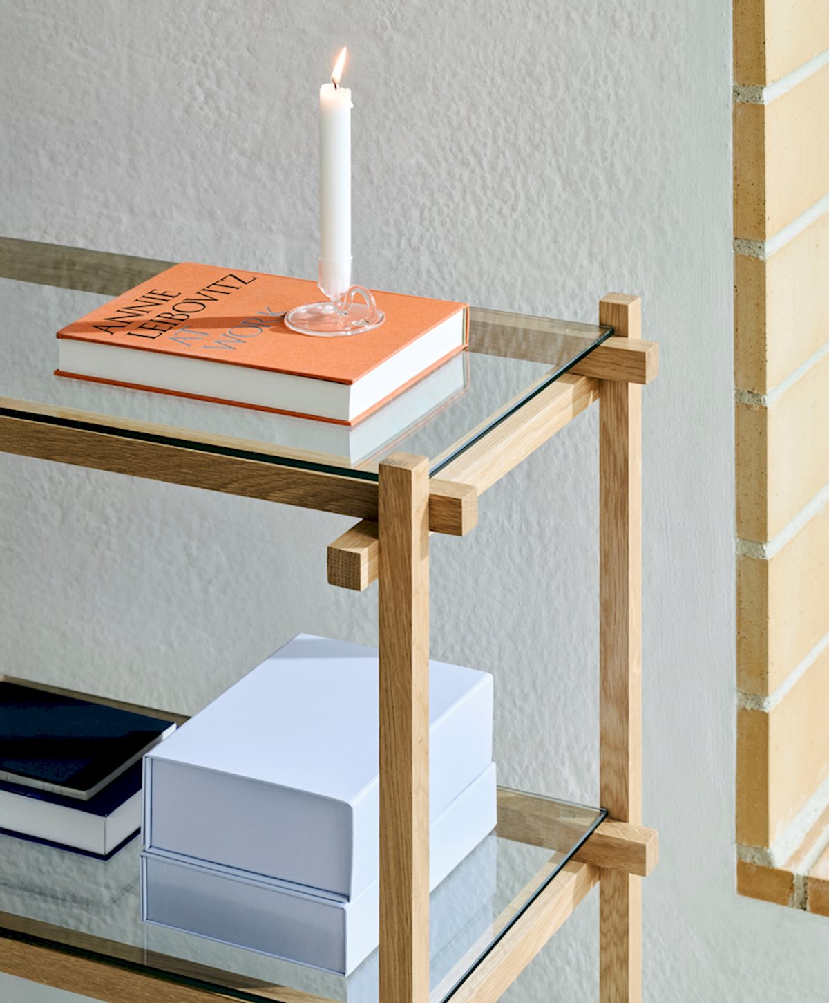 shelving with books and objects