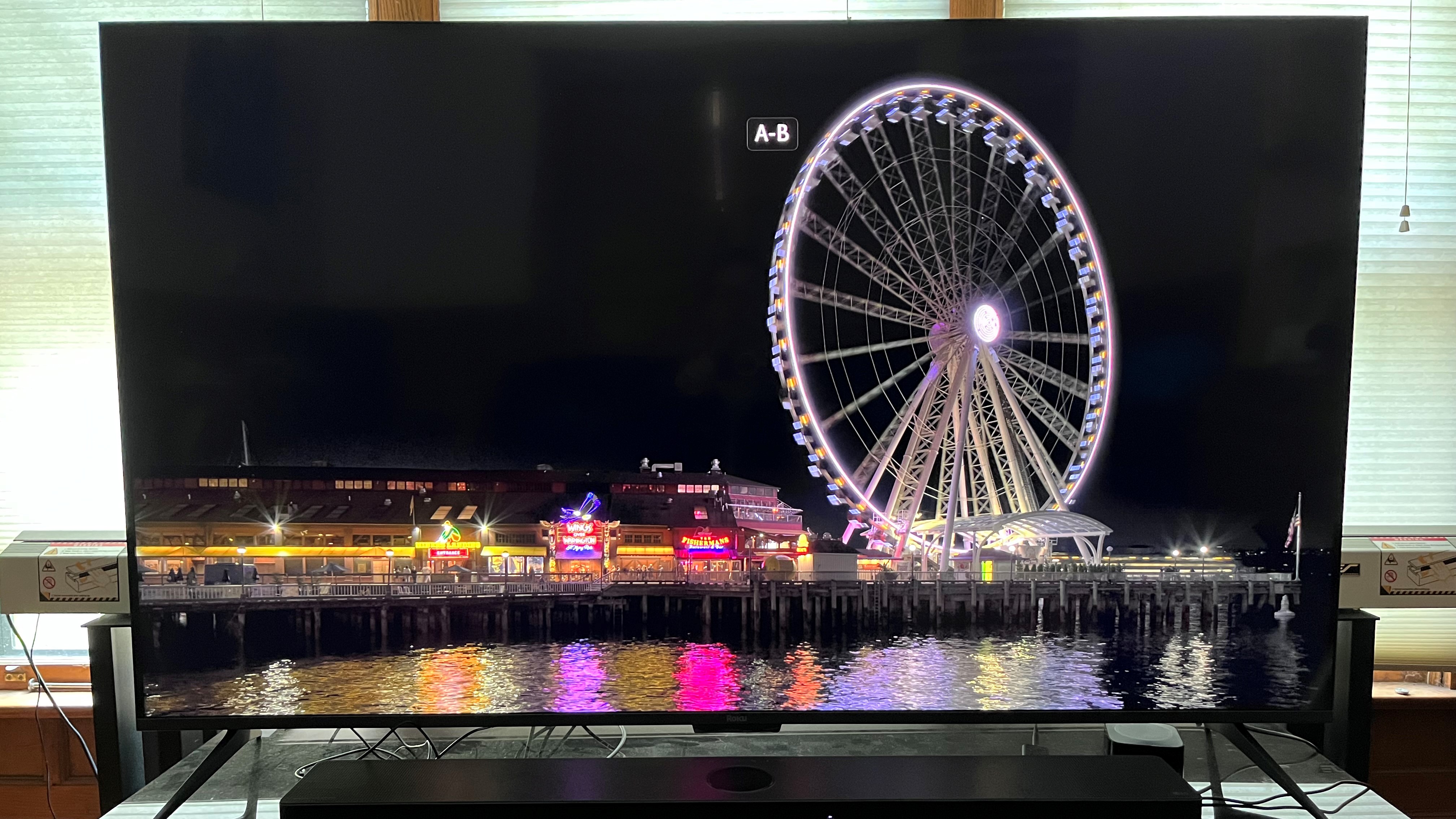 Roku Plus Series TV showing Ferris Wheel onscreen