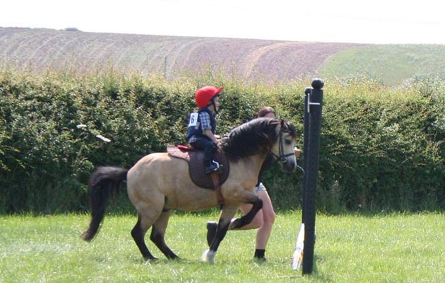Harvey, 3, riding 4yr old llanai marquis at charity horse show