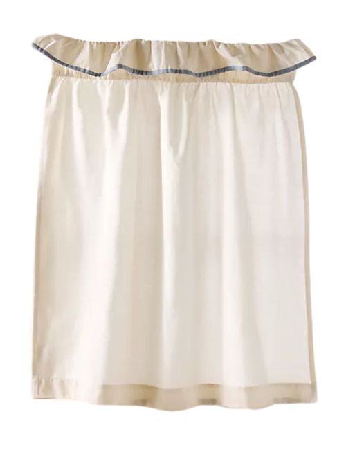 Ruffle Top Cotton Woven Caf&eacute; Curtain, Set of 2